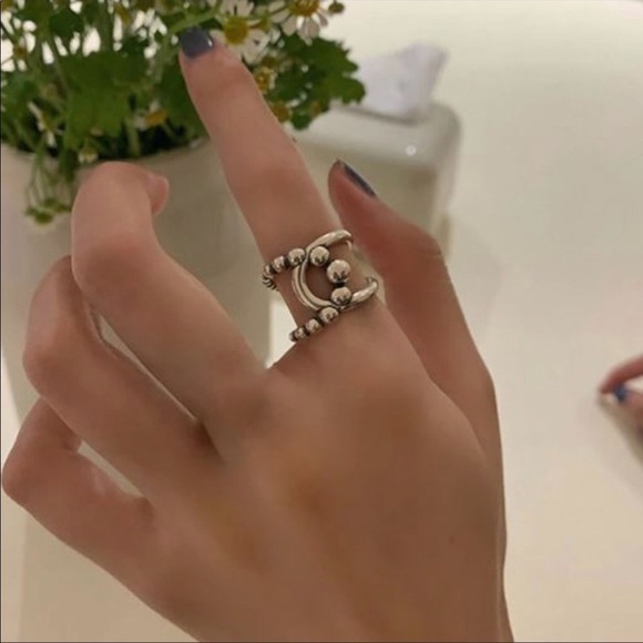 NEW Gold Geometric Design Sterling Silver Ring - Picture 6 of 14